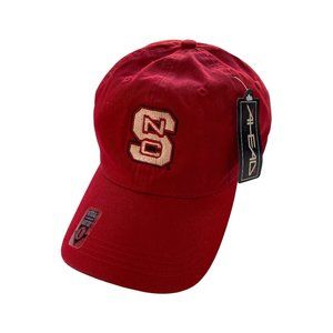 BRAND NEW NC State Embroidered Logo Red Ball Cap Hat Ahead Vintage NWT